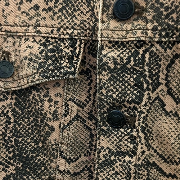 Free People Denim Snake Print Trucker Jacket - Picture 7 of 9